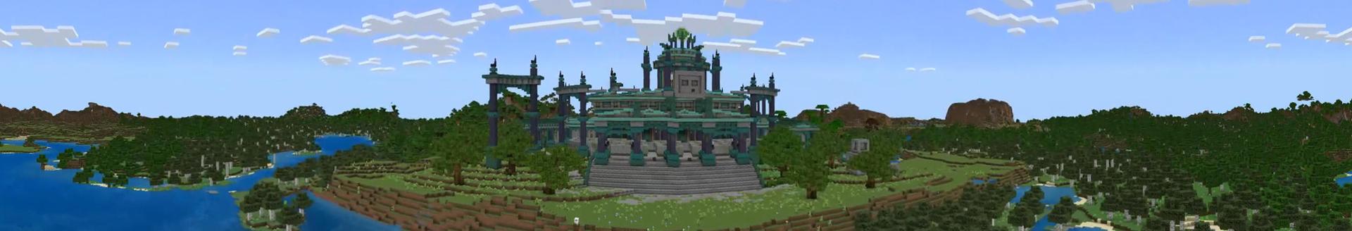 Panorama of the Minecraft Bedrock Marketplace product Slime Temple created by Odyssey Builds.