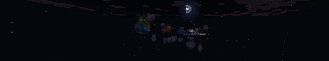 Panorama of the Minecraft Bedrock Marketplace product Spaceship Survival created by Odyssey Builds.