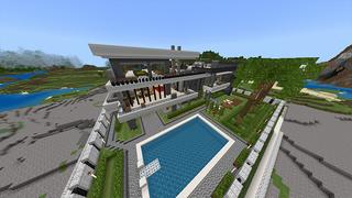 Screenshot of the Minecraft Bedrock Marketplace product Superhero Mansion created by Odyssey Builds.