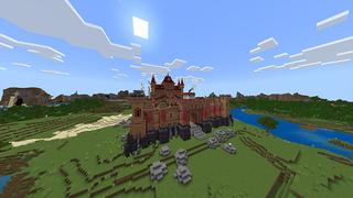 Screenshot of the Minecraft Bedrock Marketplace product TNT Castle created by Odyssey Builds.