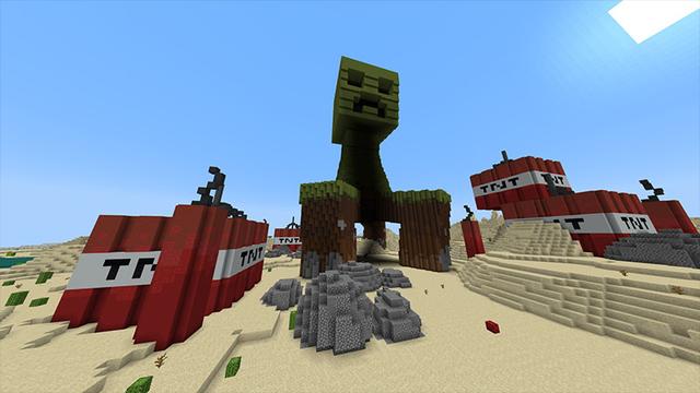 Screenshot of the Minecraft Bedrock Marketplace product TNT Creeper created by Odyssey Builds.