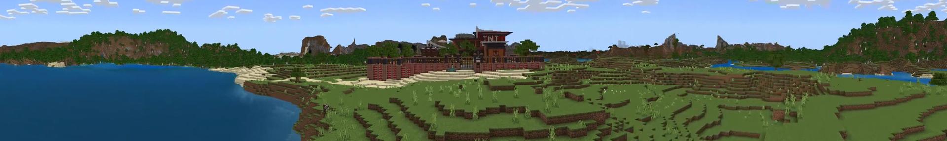 Panorama of the Minecraft Bedrock Marketplace product TNT Mansion created by Odyssey Builds.