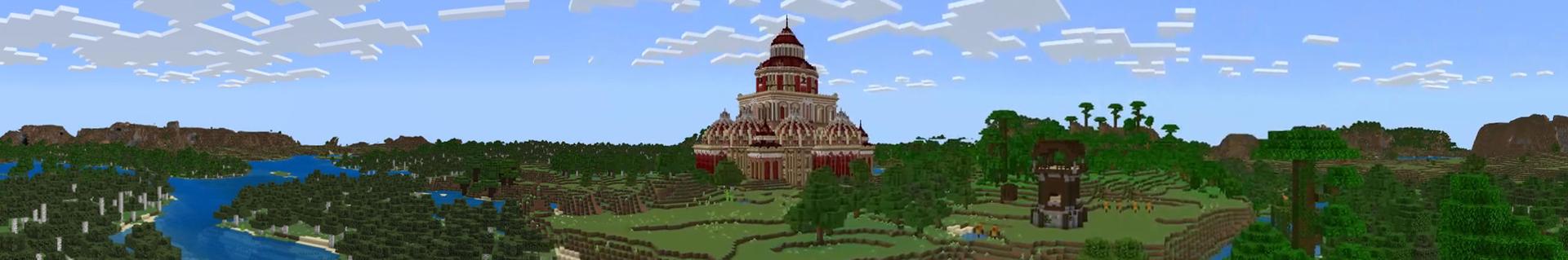 Panorama of the Minecraft Bedrock Marketplace product TNT Temple created by Odyssey Builds.