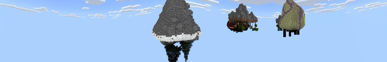 Panorama of the Minecraft Bedrock Marketplace product Upside Down Skyblock created by Odyssey Builds.