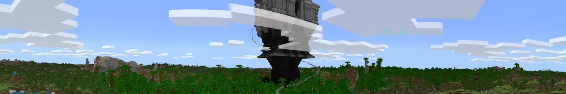Panorama of the Minecraft Bedrock Marketplace product Upside Down Temple created by Odyssey Builds.