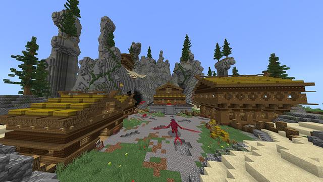 Screenshot of the Minecraft Bedrock Marketplace product Viking Town created by Odyssey Builds.