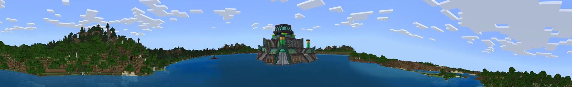 Panorama of the Minecraft Bedrock Marketplace product Water Temple created by Odyssey Builds.