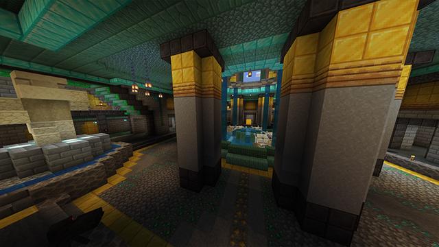 Screenshot of the Minecraft Bedrock Marketplace product Water Temple created by Odyssey Builds.