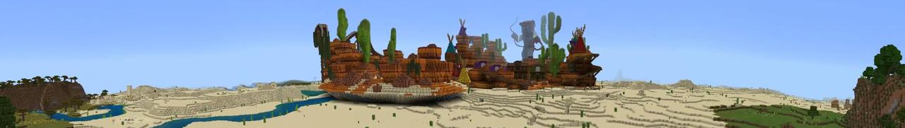 Panorama of the Minecraft Bedrock Marketplace product Western Town created by Odyssey Builds.