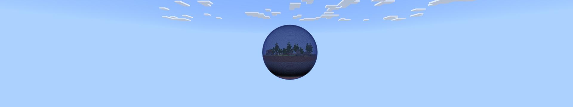 Panorama of the Minecraft Bedrock Marketplace product World in a Bubble created by Odyssey Builds.