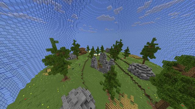 Screenshot of the Minecraft Bedrock Marketplace product World in a Bubble created by Odyssey Builds.