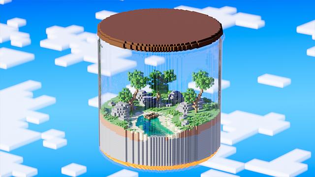 Thumbnail of the Minecraft Bedrock Marketplace product World in a Jar created by Odyssey Builds.