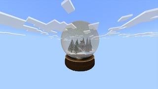 Screenshot of the Minecraft Bedrock Marketplace product World in a Snow Globe created by Odyssey Builds.