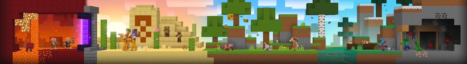 Panorama of the Minecraft Bedrock Marketplace product Actions & Stuff: Flat Textures created by Oreville Studios.
