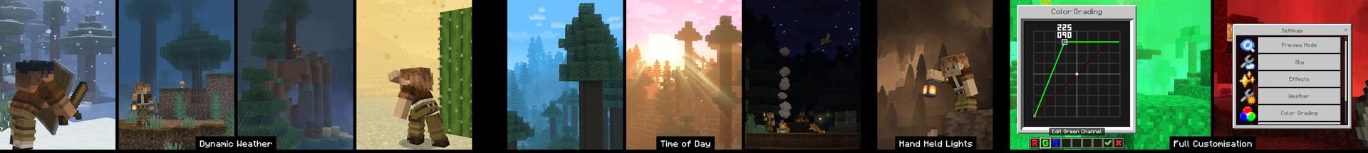 Panorama of the Minecraft Bedrock Marketplace product Realistic Biomes Add-On created by Oreville Studios.