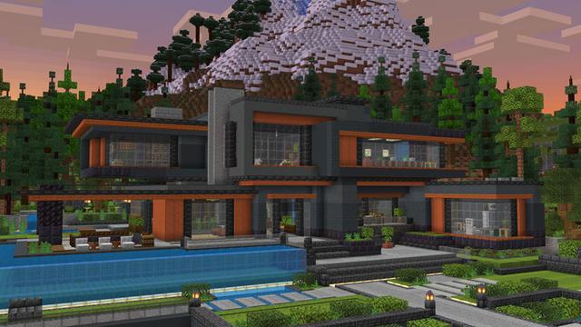 Screenshot of the Minecraft Bedrock Marketplace product Black Modern House created by Overtales Studio.