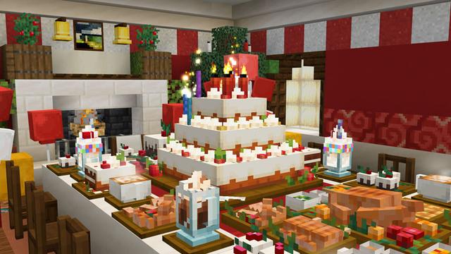 Screenshot of the Minecraft Bedrock Marketplace product Celebration Food Add-On created by Overtales Studio.