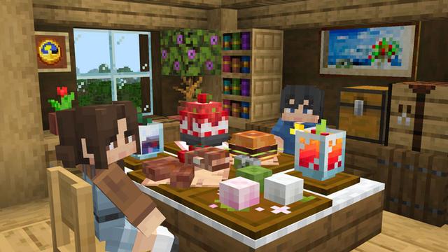 Screenshot of the Minecraft Bedrock Marketplace product Celebration Food Add-On created by Overtales Studio.