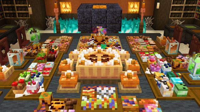 Screenshot of the Minecraft Bedrock Marketplace product Celebration Food Add-On created by Overtales Studio.