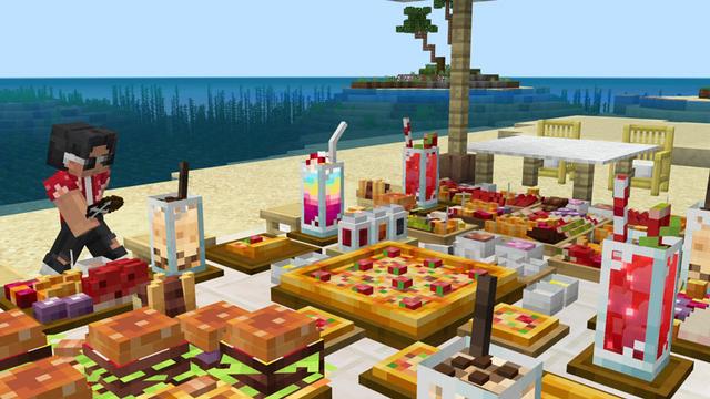 Screenshot of the Minecraft Bedrock Marketplace product Celebration Food Add-On created by Overtales Studio.