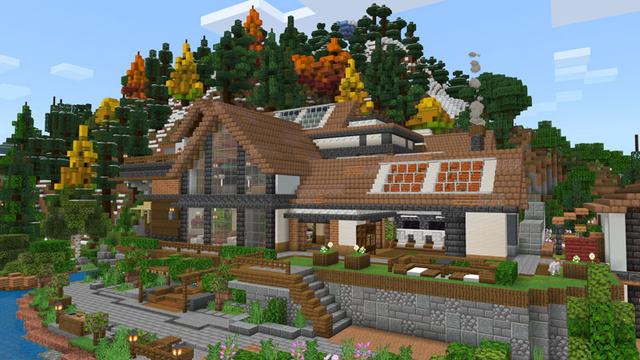 Screenshot of the Minecraft Bedrock Marketplace product Cozy Modern House created by Overtales Studio.