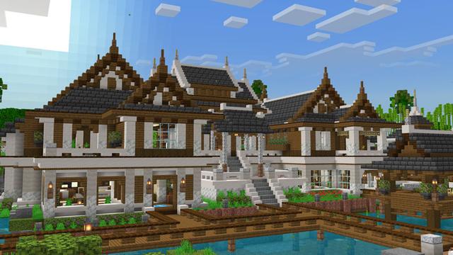 Screenshot of the Minecraft Bedrock Marketplace product Lanna Modern House created by Overtales Studio.