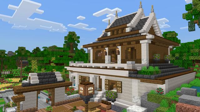 Screenshot of the Minecraft Bedrock Marketplace product Lanna Modern House created by Overtales Studio.