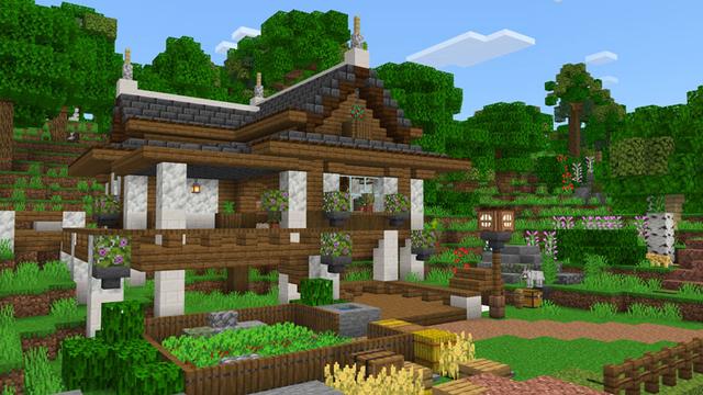 Screenshot of the Minecraft Bedrock Marketplace product Lanna Modern House created by Overtales Studio.