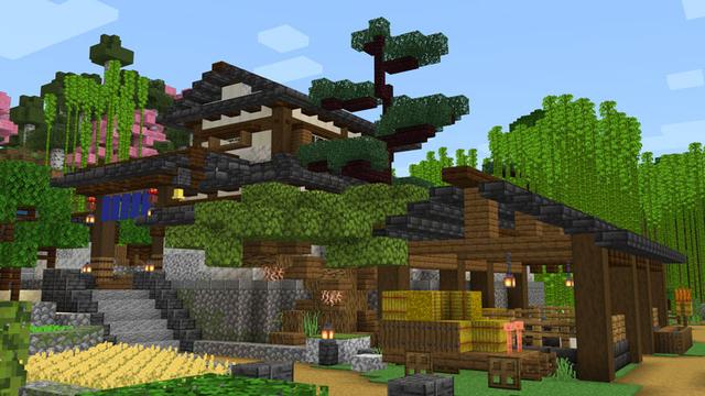 Screenshot of the Minecraft Bedrock Marketplace product Sakura House created by Overtales Studio.