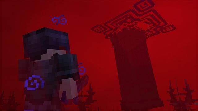 Screenshot of the Minecraft Bedrock Marketplace product Crimson Moon created by Owls Cubed.