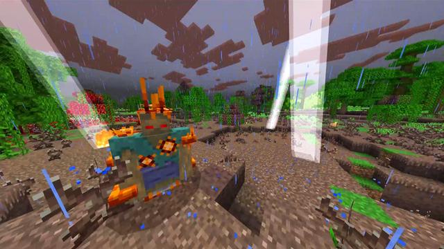 Screenshot of the Minecraft Bedrock Marketplace product Crimson Moon Add-on created by Owls Cubed.