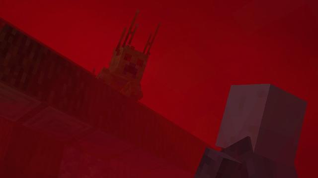 Screenshot of the Minecraft Bedrock Marketplace product Crimson Moon created by Owls Cubed.