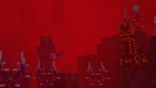 Screenshot of the Minecraft Bedrock Marketplace product Crimson Moon created by Owls Cubed.