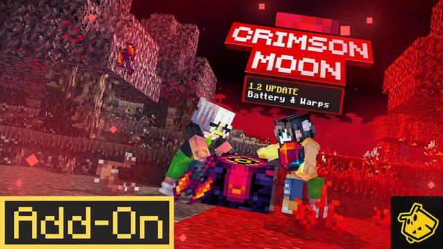 Thumbnail of the Minecraft Bedrock Marketplace product Crimson Moon Add-On created by Owls Cubed.