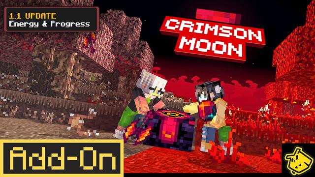 Thumbnail of the Minecraft Bedrock Marketplace product Crimson Moon Add-on created by Owls Cubed.