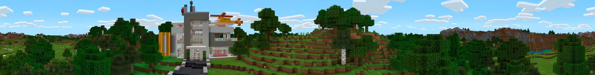 Panorama of the Minecraft Bedrock Marketplace product Lucky Block Base created by Owls Cubed.