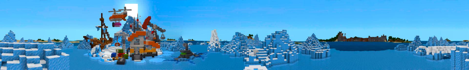Panorama of the Minecraft Bedrock Marketplace product Modern Arctic Base created by Owls Cubed.