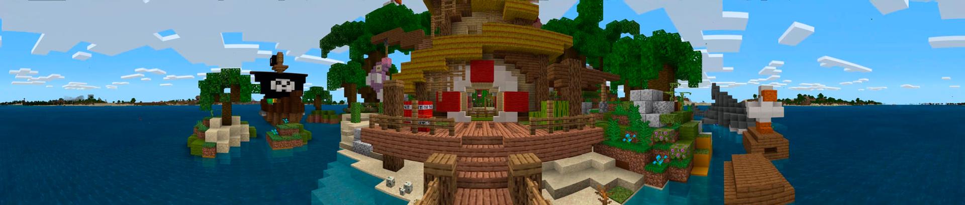Panorama of the Minecraft Bedrock Marketplace product Pirate Base created by Owls Cubed.