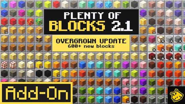 Thumbnail of the Minecraft Bedrock Marketplace product Plenty of Blocks Add-On created by Owls Cubed.