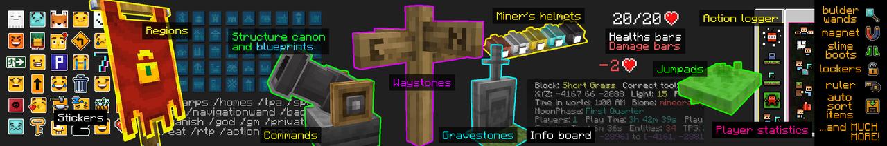 Panorama of the Minecraft Bedrock Marketplace product Plenty Of Essentials Add-On created by Owls Cubed.