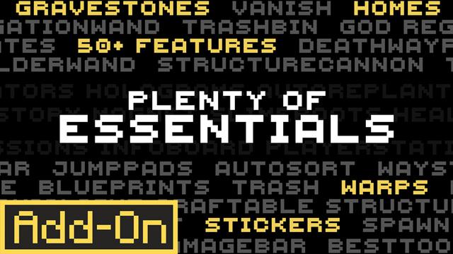 Thumbnail of the Minecraft Bedrock Marketplace product Plenty Of Essentials Add-On created by Owls Cubed.