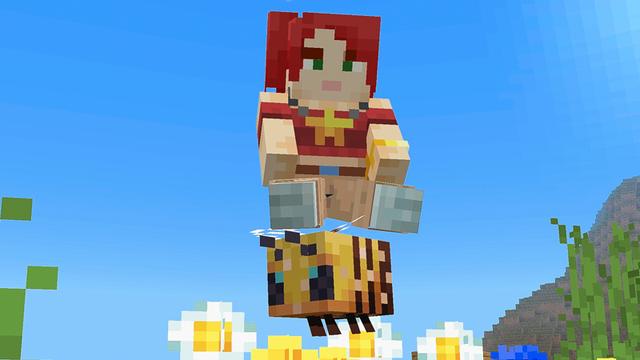 Screenshot of the Minecraft Bedrock Marketplace product Sit On Everything Add-on created by Owls Cubed.