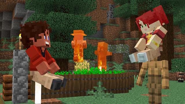 Screenshot of the Minecraft Bedrock Marketplace product Sit On Everything Add-on created by Owls Cubed.