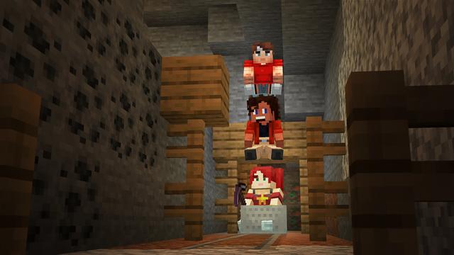 Screenshot of the Minecraft Bedrock Marketplace product Sit On Everything Add-on created by Owls Cubed.
