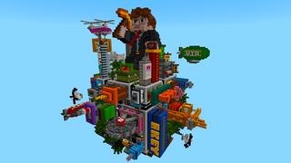 Screenshot of the Minecraft Bedrock Marketplace product Skyblock Cube City created by Owls Cubed.