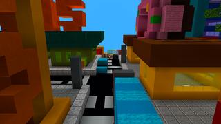 Screenshot of the Minecraft Bedrock Marketplace product Skyblock Cube City created by Owls Cubed.