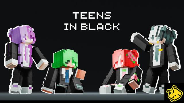 Thumbnail of the Minecraft Bedrock Marketplace product Teens in Black created by Owls Cubed.