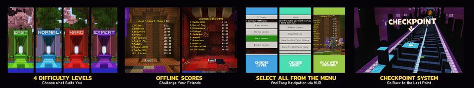 Panorama of the Minecraft Bedrock Marketplace product Top Parkour Map! created by Owls Cubed.