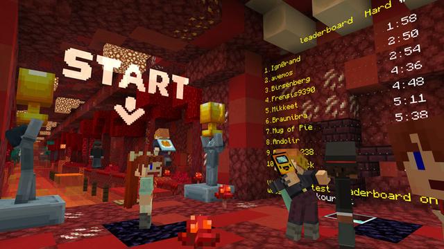 Screenshot of the Minecraft Bedrock Marketplace product Top Parkour Map! created by Owls Cubed.