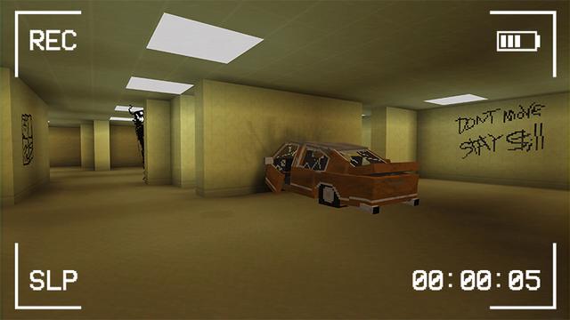 Screenshot of the Minecraft Bedrock Marketplace product The Backrooms (Found Footage) created by Panascais.